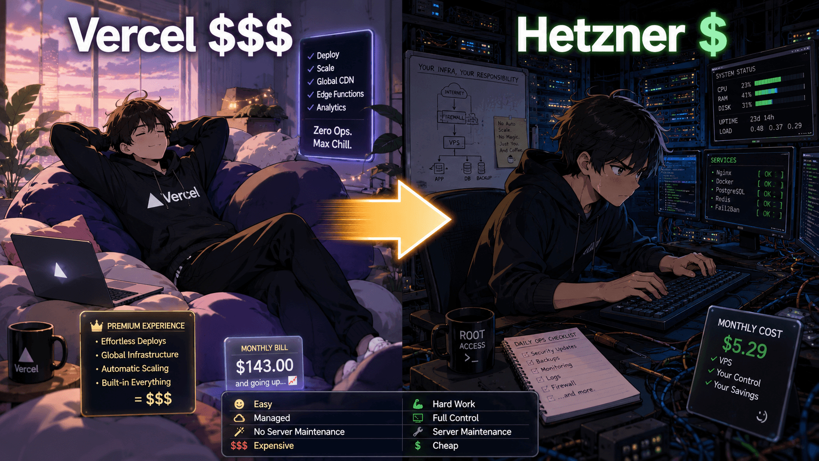 How I migrated my website from Vercel to Hetzner